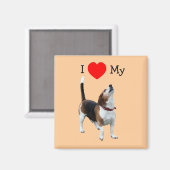 Ich Liebe Herz meinem Beagle Dog Magnet (Vorderseite/Rückseite)