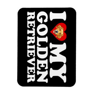 Ich liebe (Herz) meinen Golden Retriever Magnet