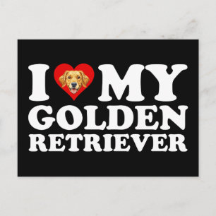 Ich liebe (Herz) meinen Golden Retriever Postkarte