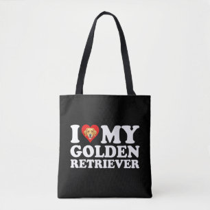 Ich liebe (Herz) meinen Golden Retriever Tasche