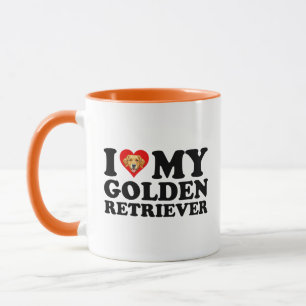 Ich liebe (Herz) meinen Golden Retriever Tasse