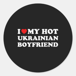 Ich liebe (Herz) meinen heißen ukrainischen Freund Runder Aufkleber