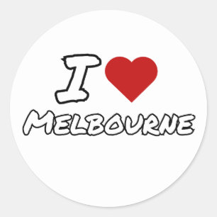 Ich liebe Herz Melbourne Stadt Runder Aufkleber