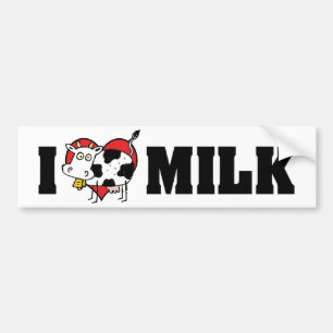 Ich liebe Herz Milch - Kuhsaft Milchliebhaber Autoaufkleber
