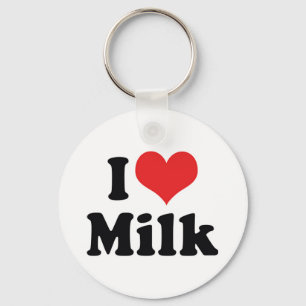 Ich liebe Herz Milch - Kuhsaft Milchliebhaber Schlüsselanhänger