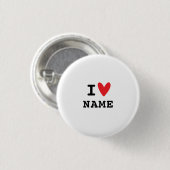 Ich liebe Herz minimal Button (Vorne & Hinten)