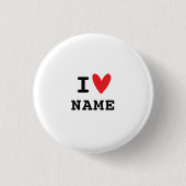 Ich liebe Herz minimal Button (Vorderseite)