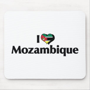 Ich liebe Herz Mosambik-Flagge Mousepad