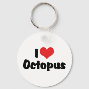 Ich liebe Herz-Oktopus Schlüsselanhänger