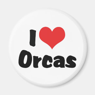 Ich liebe Herz Orcas - Schwertwal Liebhaber Magnet