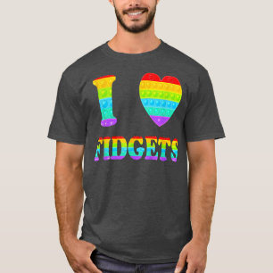 Ich liebe Herz Pop It Regenbogen Fidget Spielbrett T-Shirt