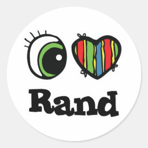 Ich liebe (Herz) Rand Runder Aufkleber