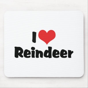 Ich liebe Herz-Rentiere Mousepad