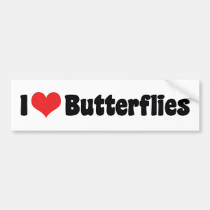 Ich liebe Herz Schmetterlinge - Schmetterlingslieb Autoaufkleber