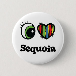 Ich liebe (Herz) Sequoia Button