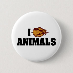 Ich liebe Herz-Tiere - BBQ-Grillparty-Liebhaber Button