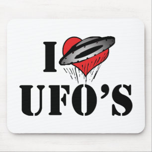 Ich liebe Herz UFOs - Roswell Area 51 Alienliebhab Mousepad