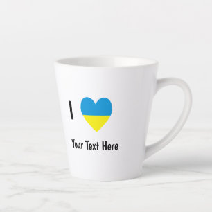 Ich liebe (Herz Ukrainische Flagge) Personalisiert Milchtasse