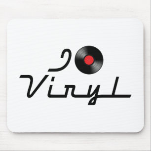 Ich liebe Herz Vinyl - DJ Schallplattenalbum Liebh Mousepad