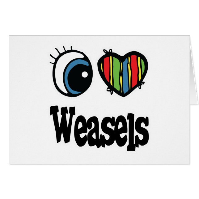 Ich liebe (Herz) Wiesel (Vorderseite (Horizontal))