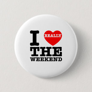 Ich liebe Herz-Wochenende Lustige Camping-Paar-Ges Button