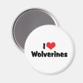 Ich liebe Herz Wolverines Magnet (Vorderseite/Rückseite)
