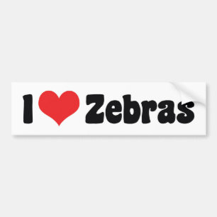 Ich liebe Herz Zebras - Zebra Liebhaber Autoaufkleber