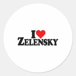 Ich liebe Herz Zelensky Wolodymyr Ukraine Ukr 1 Runder Aufkleber