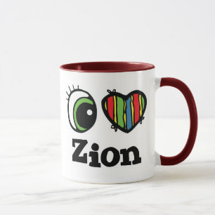 Ich liebe (Herz) Zion Tasse