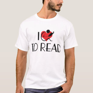 Ich liebe Herz zum Lesen - Buchliebhaber T-Shirt