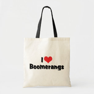 Ich liebe Herzboomerangs Tragetasche