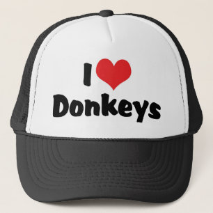 Ich liebe Herzdonkeys Truckerkappe