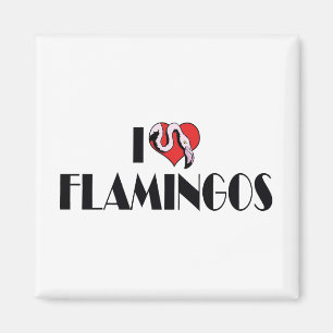 Ich liebe Herzflamingos - Rosa Flamingo Liebhaber Magnet