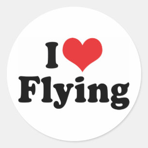 Ich liebe Herzfliegen - Flugzeugliebhaber Runder Aufkleber