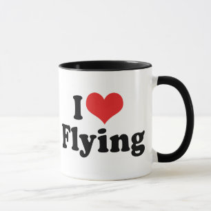 Ich liebe Herzfliegen - Flugzeugliebhaber Tasse