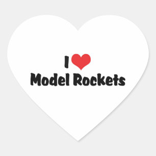 Ich liebe Herzmodellraketen - Raketenliebhaber Herz-Aufkleber