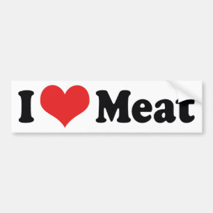 Ich liebe Herzmuskelfleisch - Rindfleisch-Steak BB Autoaufkleber