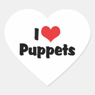 Ich liebe Herzpuppen - Puppenliebhaber Herz-Aufkleber