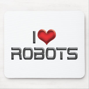 Ich liebe Herzroboter - Robotikliebhaber Mousepad