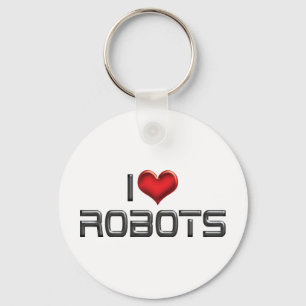 Ich liebe Herzroboter - Robotikliebhaber Schlüsselanhänger