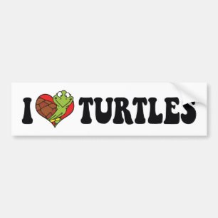 Ich liebe Herzschildkröten Autoaufkleber