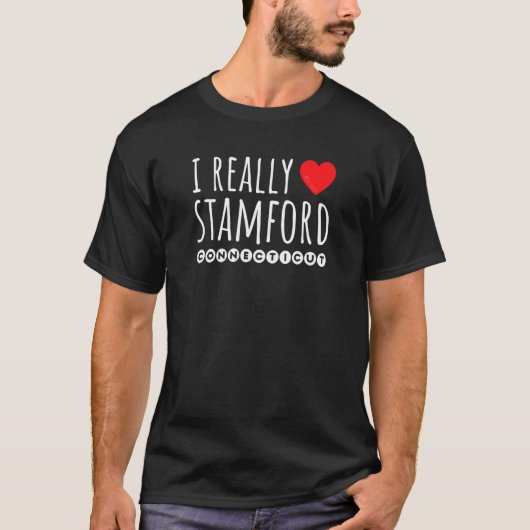 ICH LIEBE HERZSTAMFORD-VERBINDUNG WIRKLICH T-Shirt (Vorderseite)