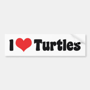 Ich liebe Herzturtles Autoaufkleber