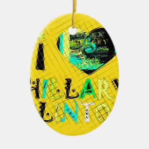 Ich liebe Hillary Clinton: Graffiti-Ausdruckskunst Keramikornament