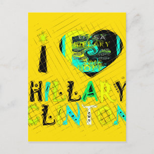 Ich liebe Hillary Clinton: Graffiti-Ausdruckskunst Postkarte