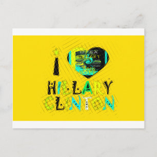 Ich liebe Hillary Clinton: Graffiti-Ausdruckskunst Postkarte
