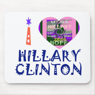 Ich liebe Hillary Clinton zur US-Präsidentin Herz Mousepad