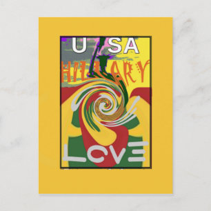 Ich liebe Hillary USA Präsident Stärker zusammen r Postkarte