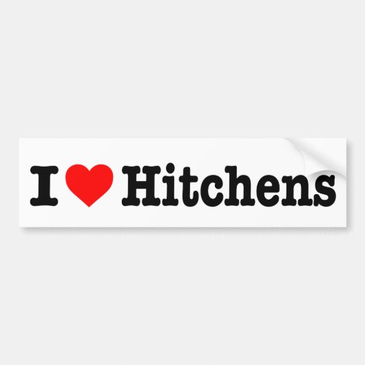 "ICH LIEBE HITCHENS " AUTOAUFKLEBER (Vorne)