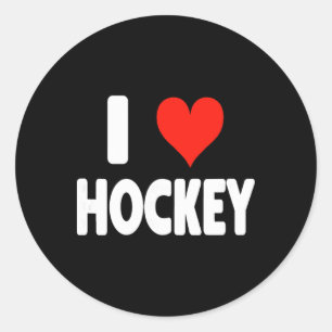 Ich liebe Hockey - Herz Torwart Stürmer Hockey-Mam Runder Aufkleber
